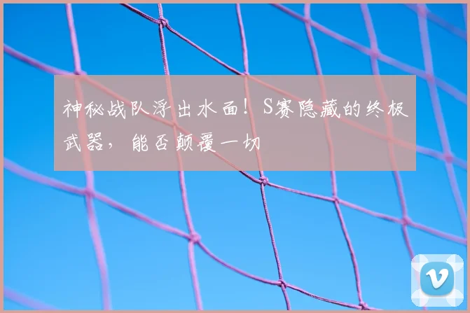 神秘战队浮出水面！S赛隐藏的终极武器，能否颠覆一切